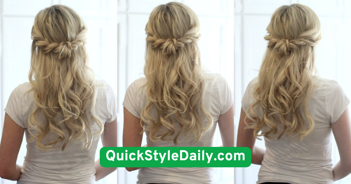 Half-Up Hairstyle with Volume at Crown