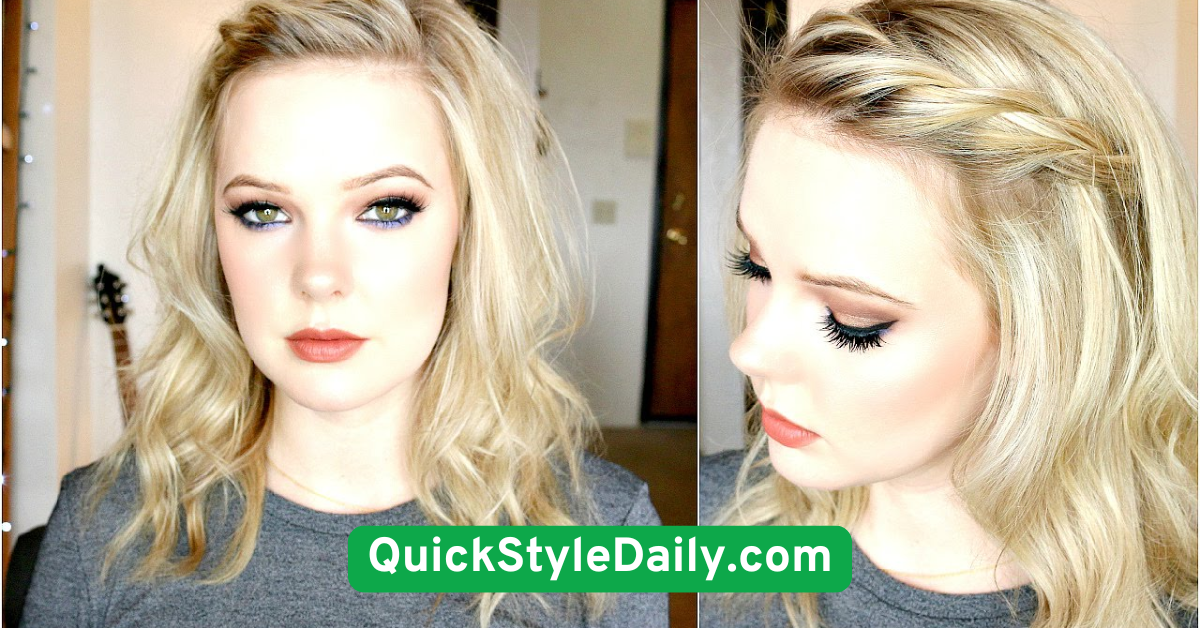  Braided Bangs with Beach Waves