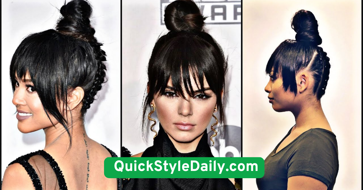 faux Bangs with a Top Bun
