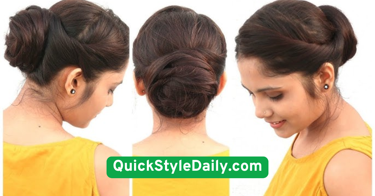  Coiled Bangs with Mini Bun