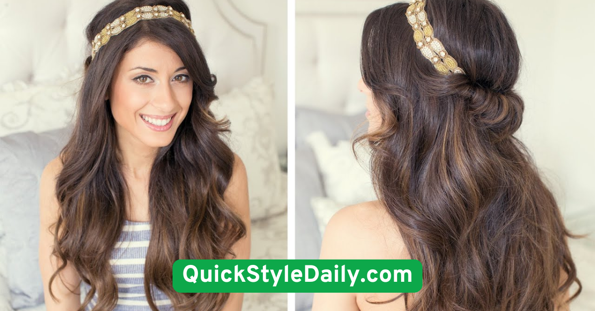 Hairband Style with Soft Curls
