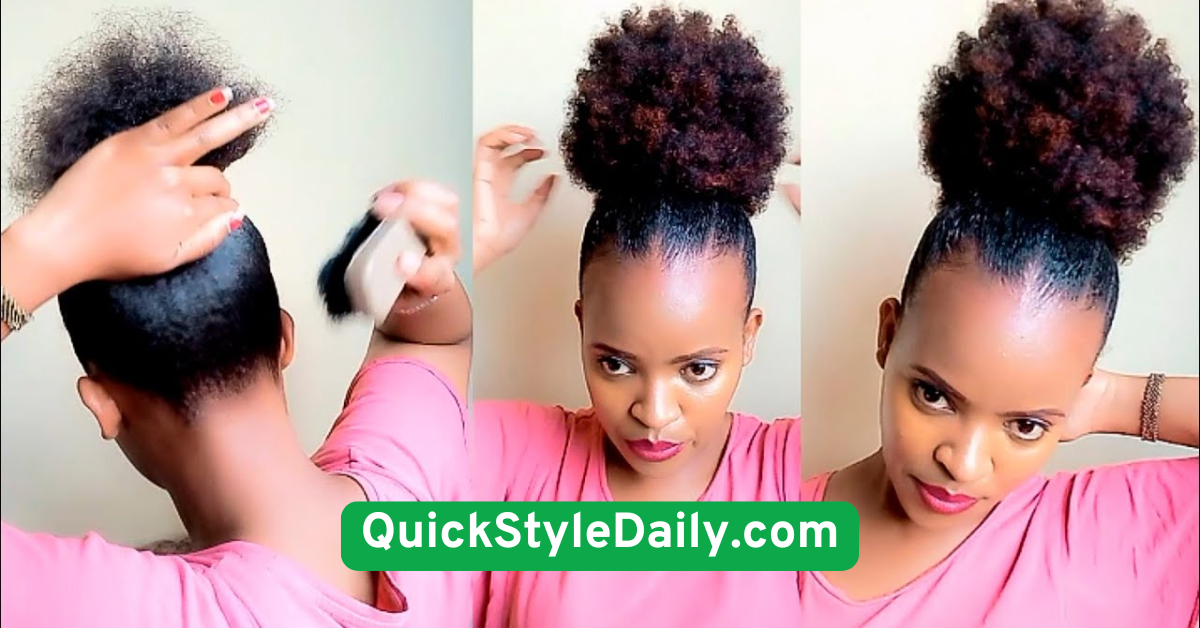 Afro Puff with Edge Design