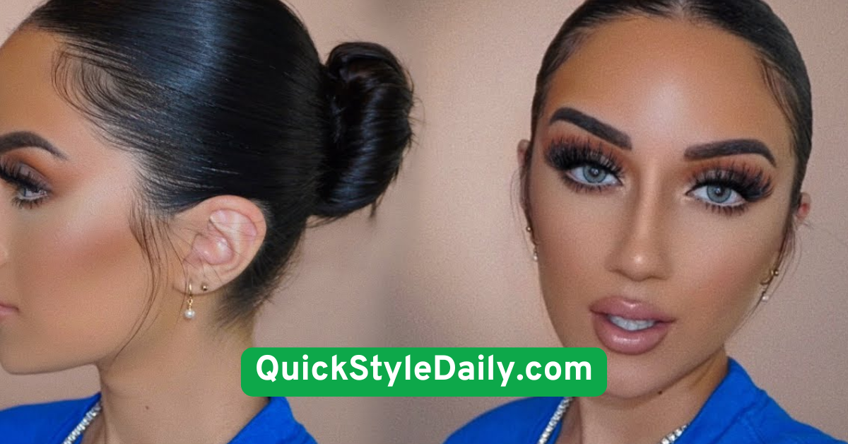 Low Bun with a Center Part