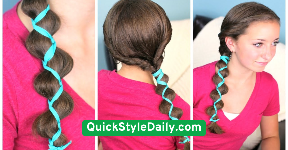 Twisted Low Ponytail with a Satin Ribbon