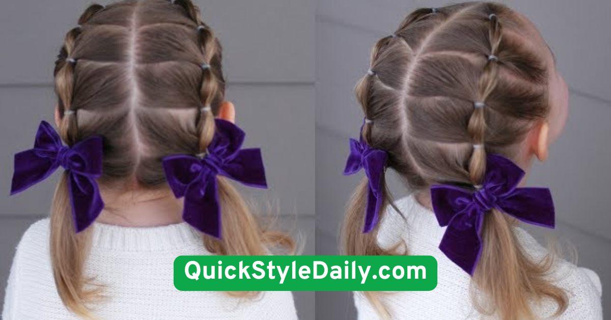  Bubble Pigtails with Clear Elastics