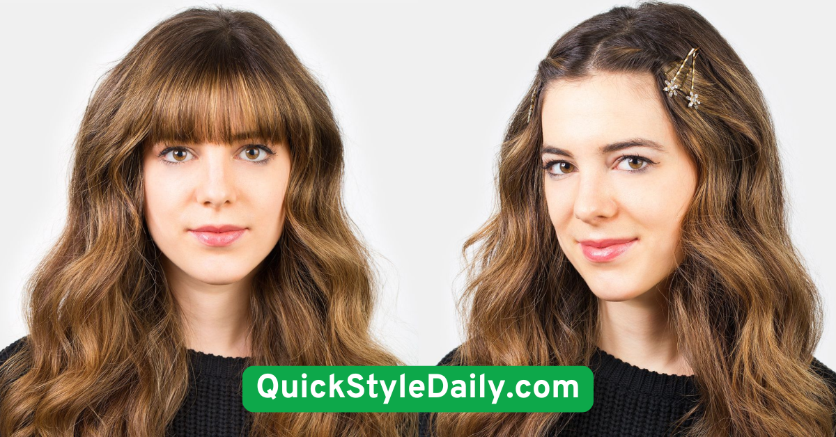 Pinned-Back Bangs with Bobby Pins