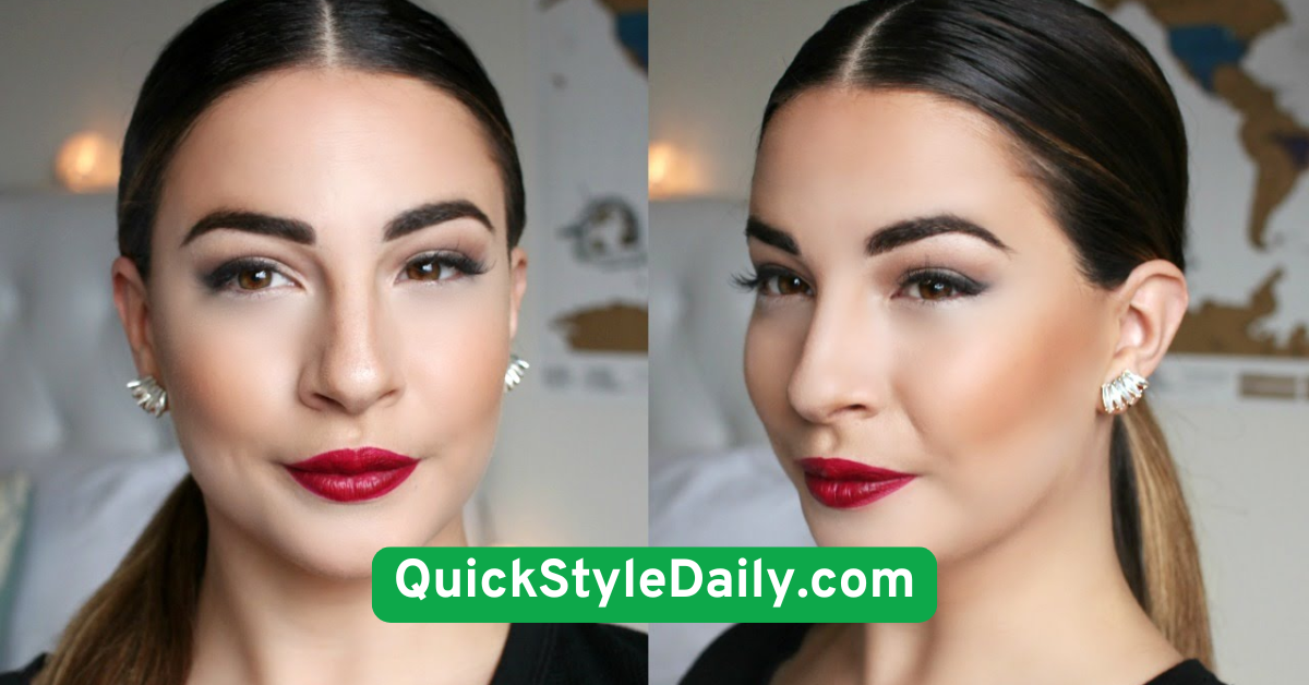 Sleek Low Ponytail with Middle Part