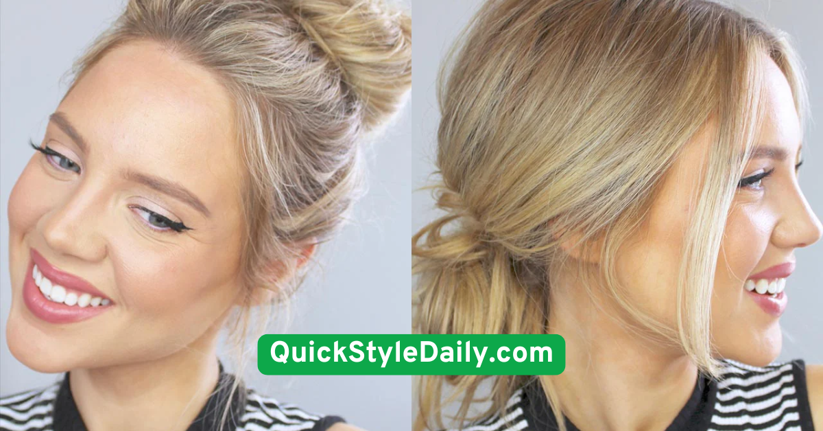 Low Messy Bun with Face-Framing Pieces