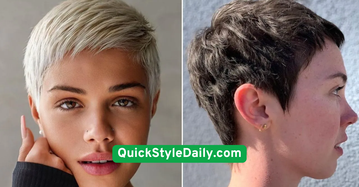 Sleek Side Part Pixie